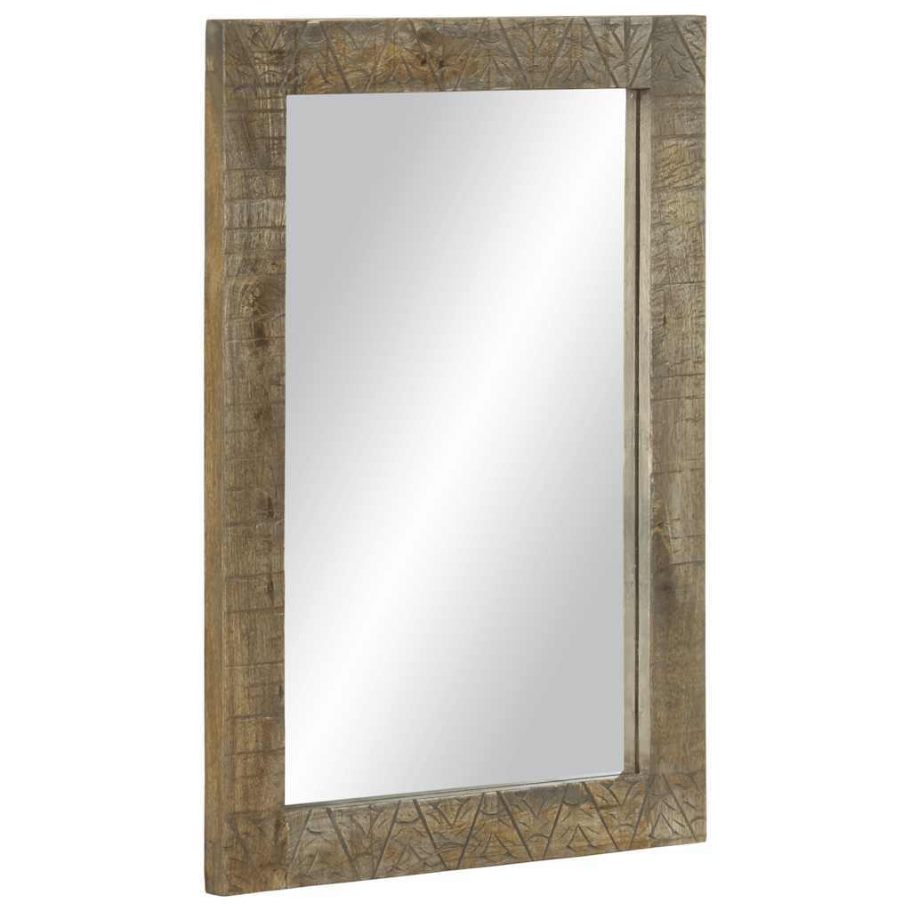 Miroir De Salle De Bain 50X2,5X70 Cm Bois De Manguier Massif