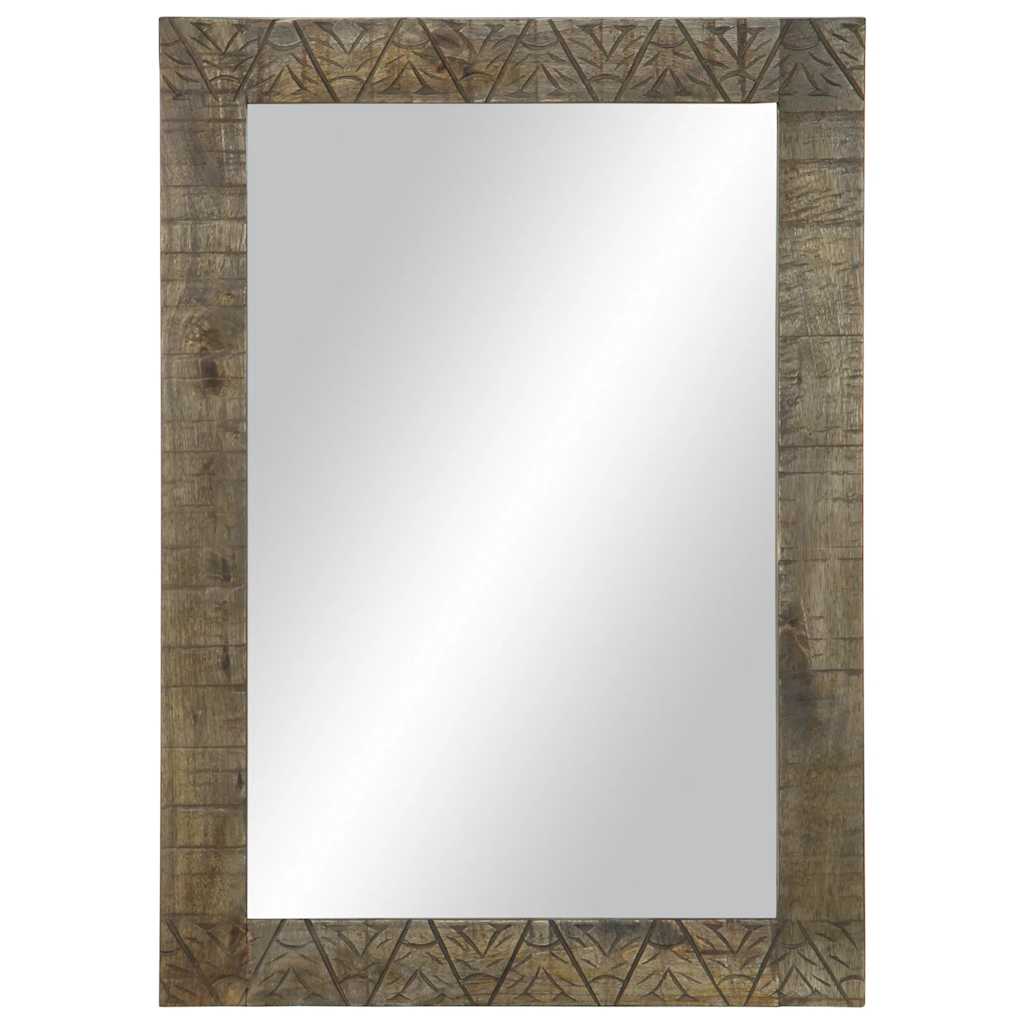 Miroir De Salle De Bain 50X2,5X70 Cm Bois De Manguier Massif