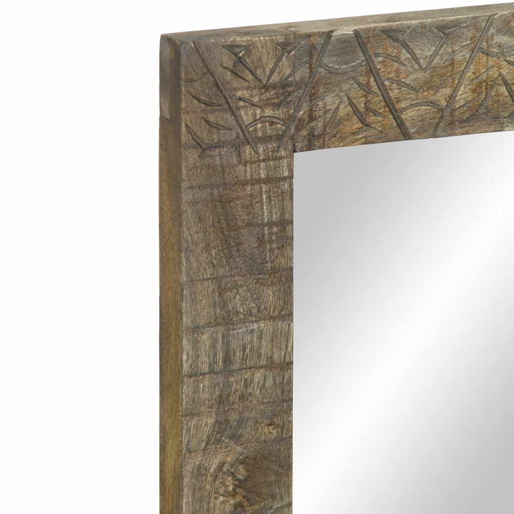 Miroir De Salle De Bain 50X2,5X70 Cm Bois De Manguier Massif