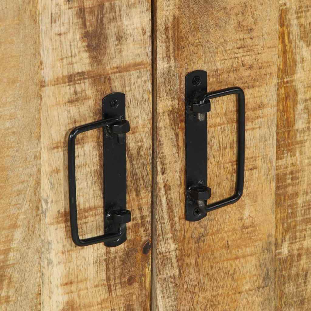 Meuble À Chaussures Avec Étagère Noir Bois De Manguier Massif