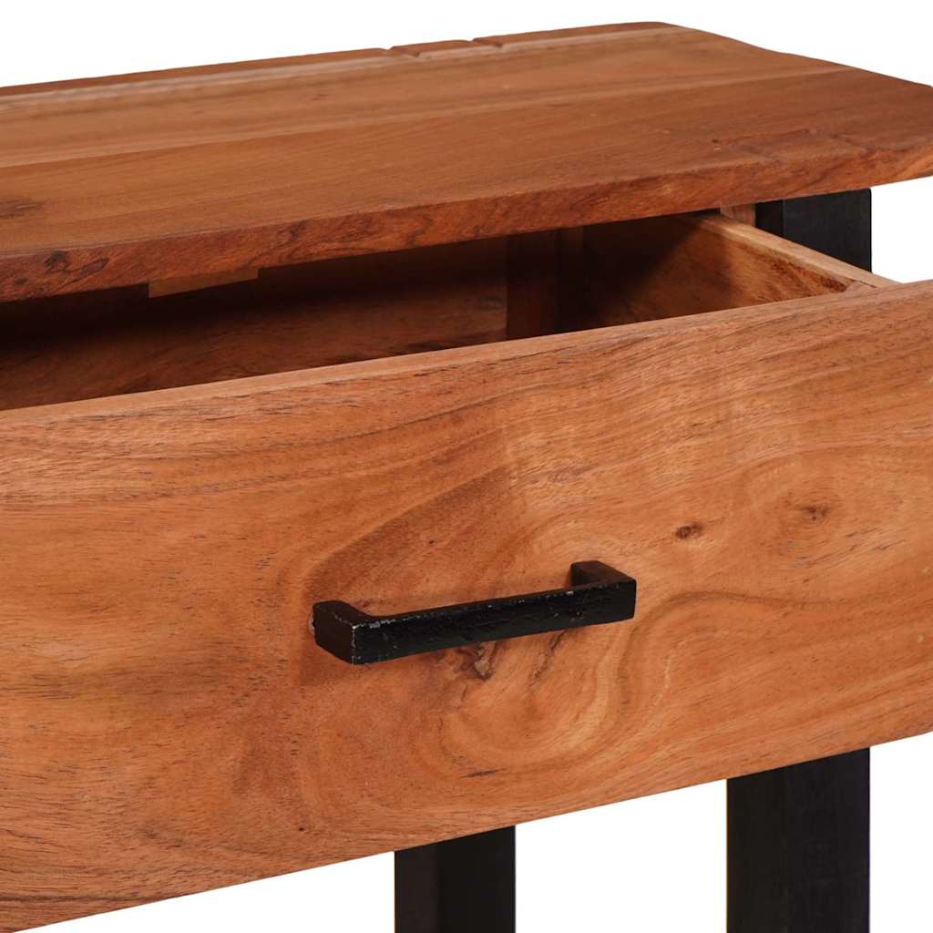 Table Console Marron 110 X 30 X 75 Cm Bois D'acacia Massif Naturel (Non Fini)