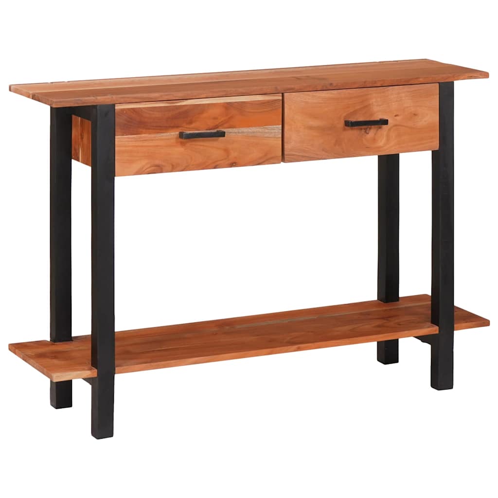 Table Console Marron 110 X 30 X 75 Cm Bois D'acacia Massif Naturel (Non Fini)