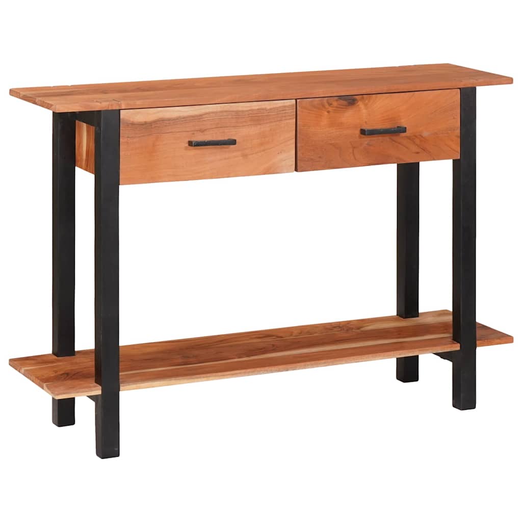 Table Console Marron 110 X 30 X 75 Cm Bois D'acacia Massif Naturel (Non Fini)