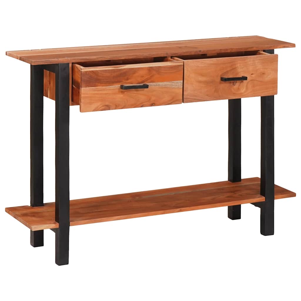 Table Console Marron 110 X 30 X 75 Cm Bois D'acacia Massif Naturel (Non Fini)