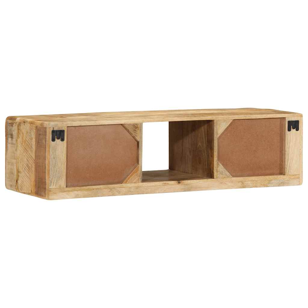 Meuble Tv Mural 100X32X25 Cm Bois Massif Manguier Brut