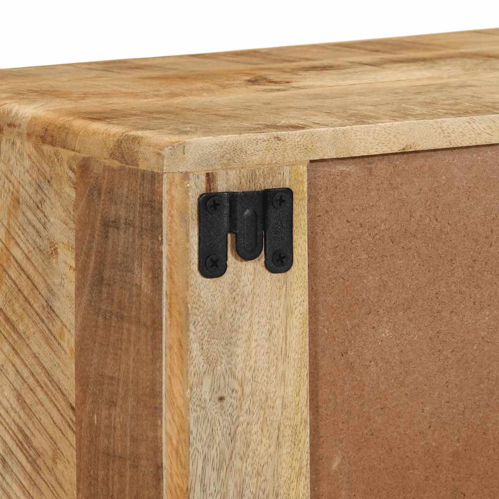 Meuble Tv Mural 100X32X25 Cm Bois Massif Manguier Brut