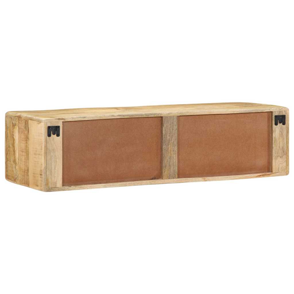 Meuble Tv Mural 100X32X25 Cm Bois Massif Manguier Brut