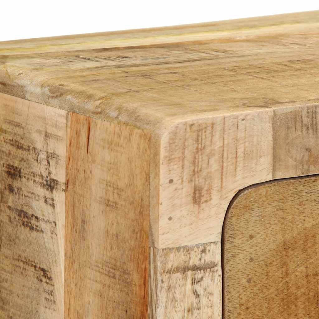 Meuble Tv Mural 100X32X25 Cm Bois Massif Manguier Brut