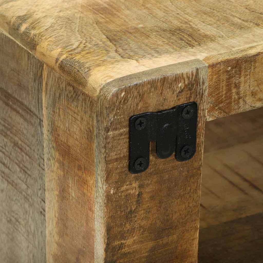 Meuble Tv Avec Rangement 3 Pcs Marron Bois De Manguier Massif