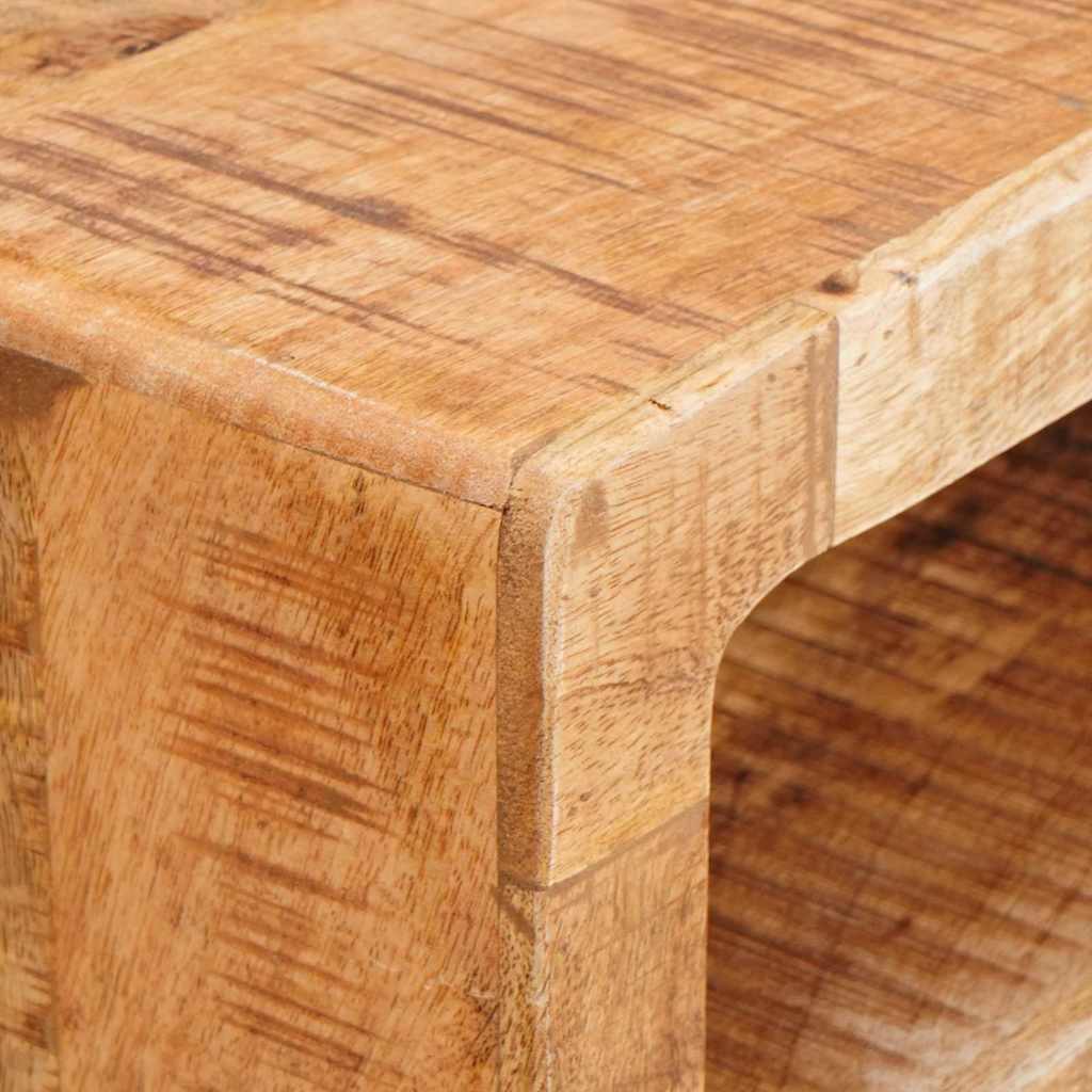Table De Toilette Avec Étagère Marron Bois De Manguier Massif