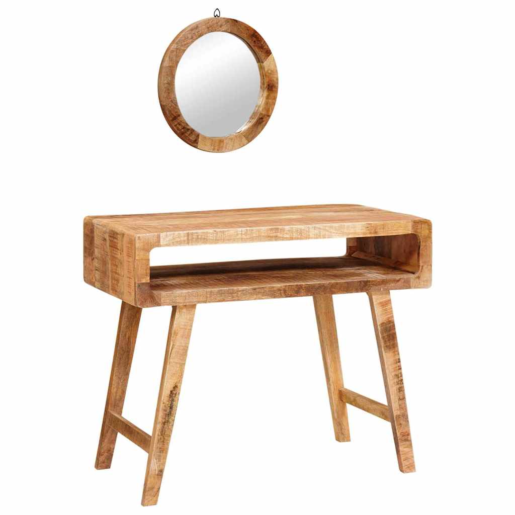 Table De Toilette Avec Étagère Marron Bois De Manguier Massif
