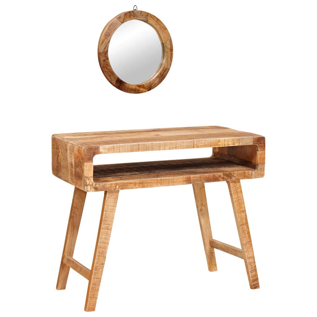 Table De Toilette Avec Étagère Marron Bois De Manguier Massif