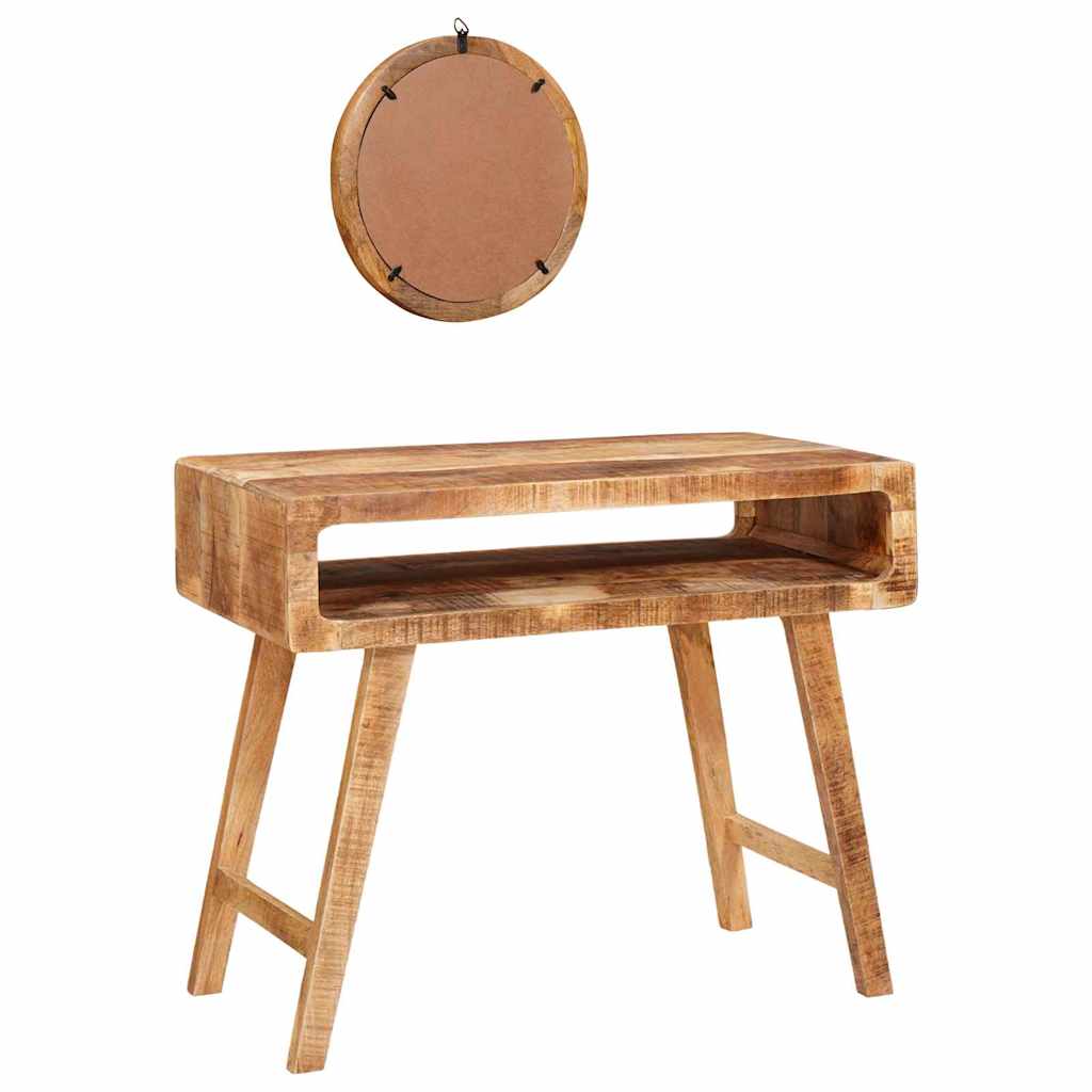 Table De Toilette Avec Étagère Marron Bois De Manguier Massif