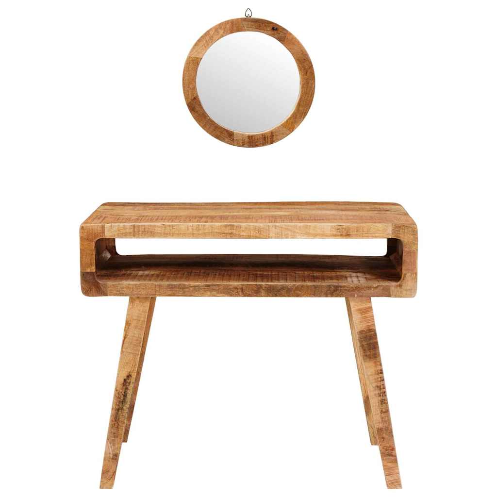 Table De Toilette Avec Étagère Marron Bois De Manguier Massif