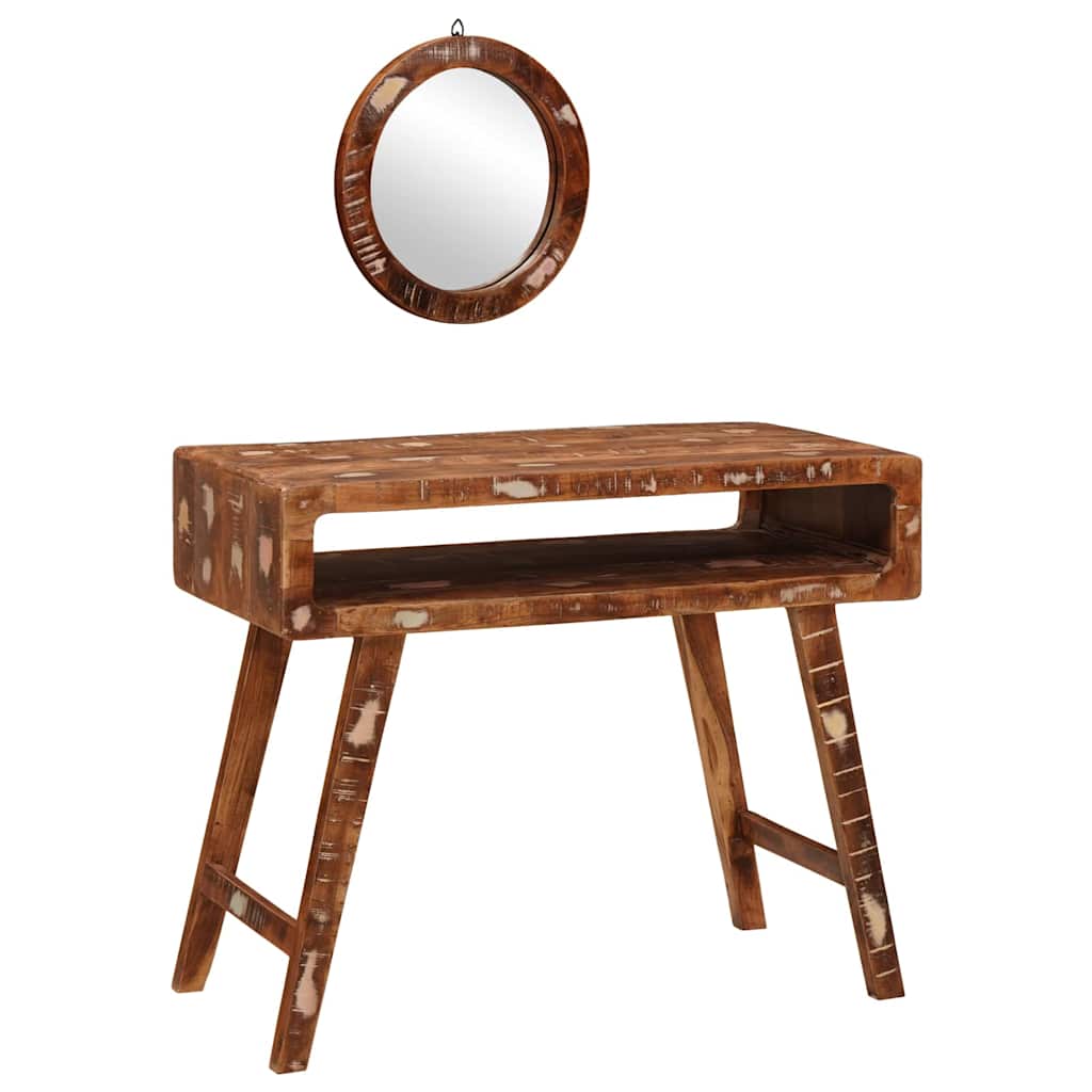 Table De Toilette Avec Étagère Marron Bois De Manguier Massif