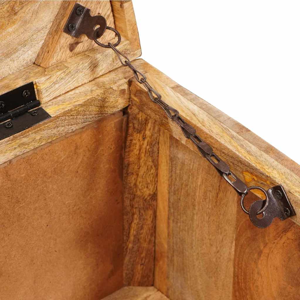 Boîte De Rangement 70 X 35 X 40 Cm Bois De Manguier Massif