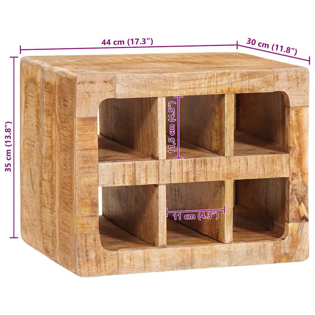 Étagère À Vin Marron 44 X 30 X 35 Cm Bois De Manguier Massif