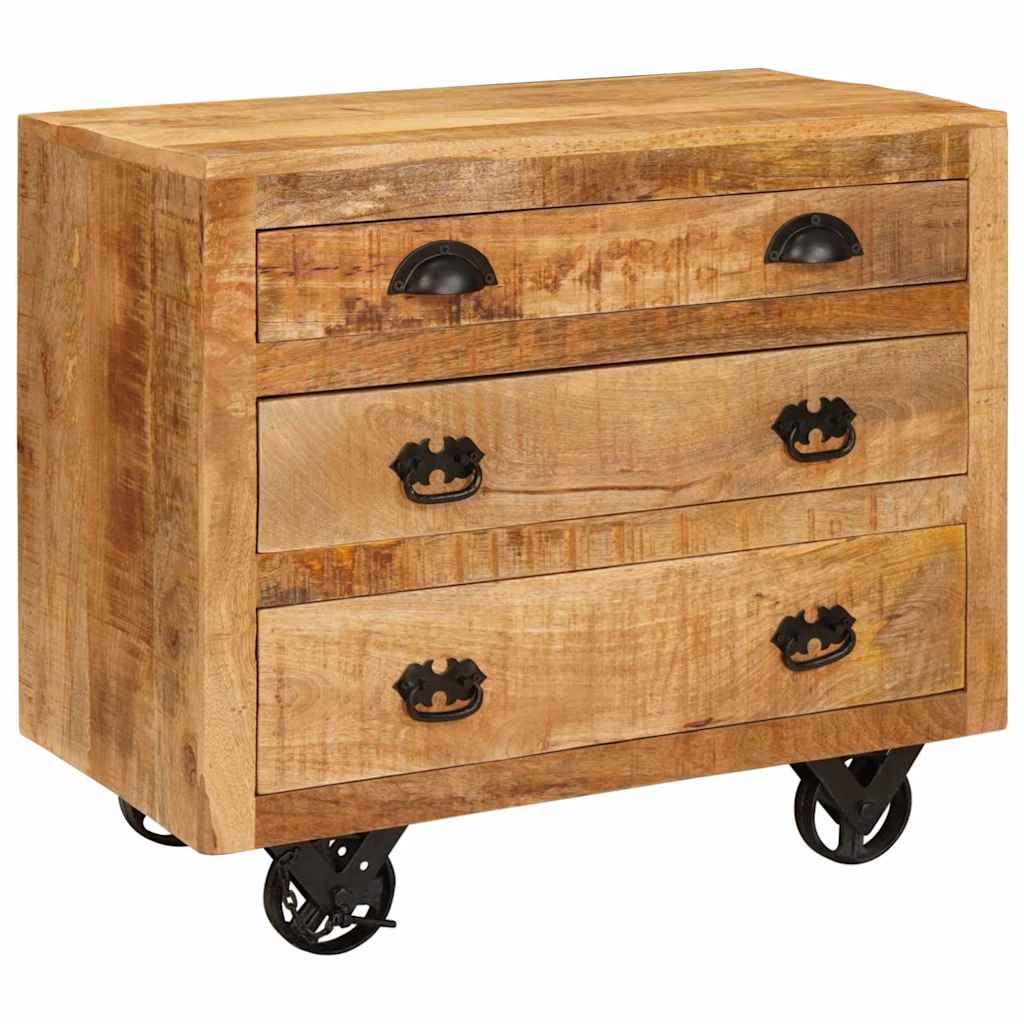Meuble D'appoint Marron 70 X 38 X 63 Cm Bois De Manguier Massif