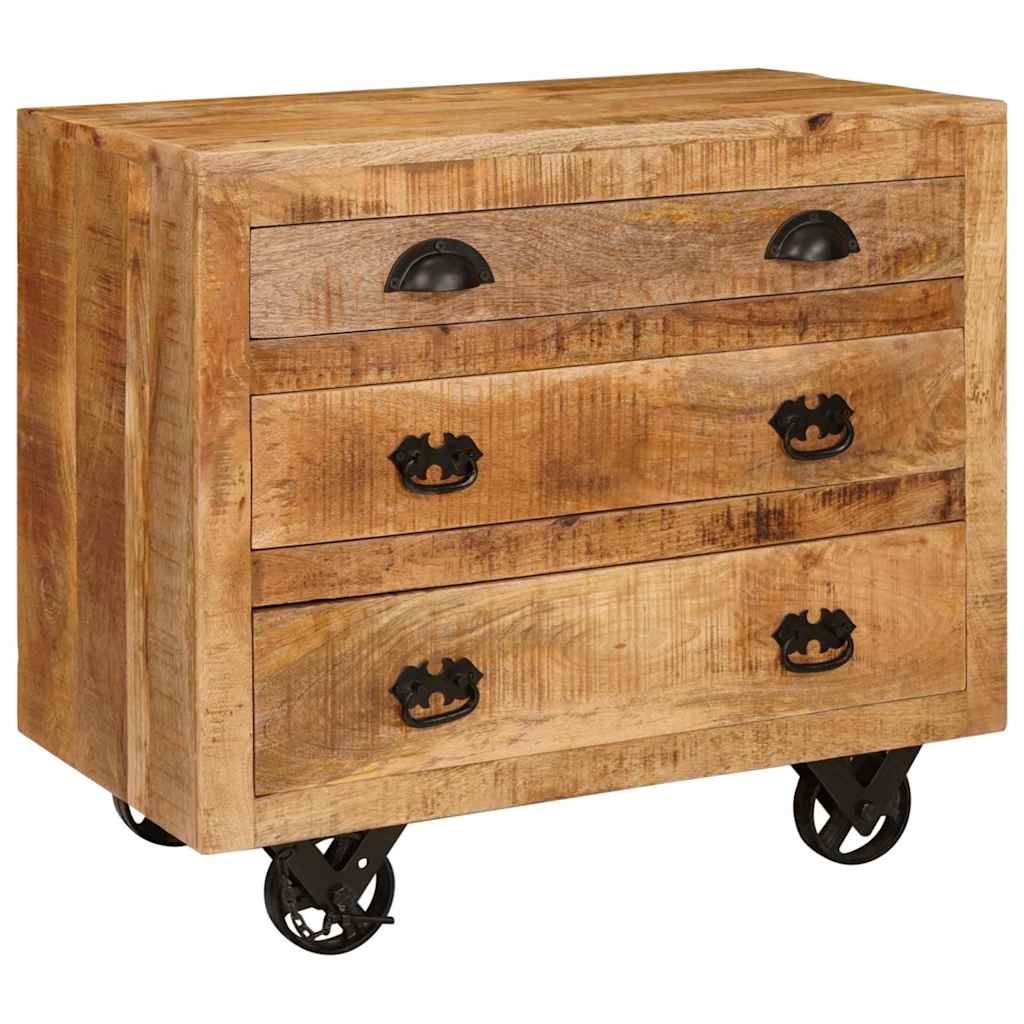 Meuble D'appoint Marron 70 X 38 X 63 Cm Bois De Manguier Massif