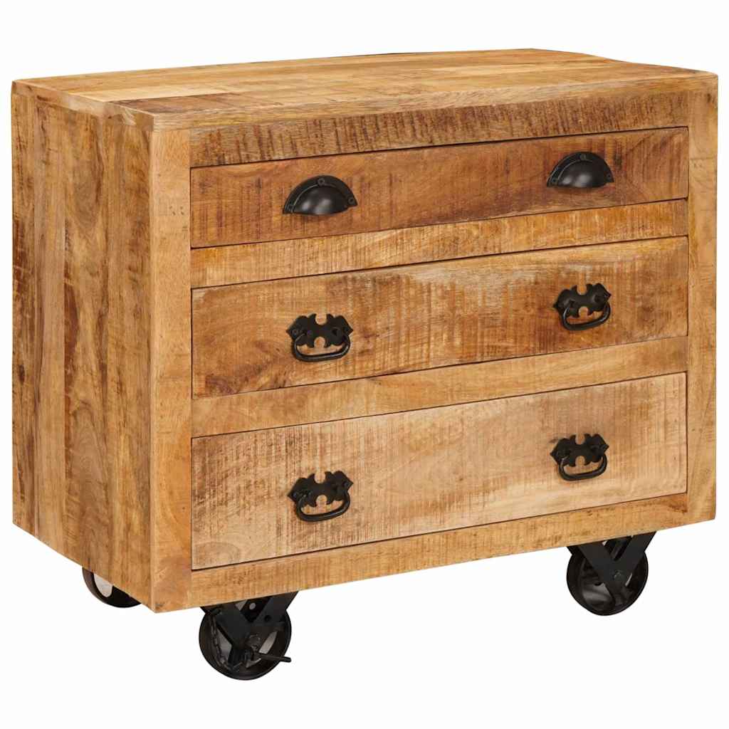 Meuble D'appoint Marron 70 X 38 X 63 Cm Bois De Manguier Massif
