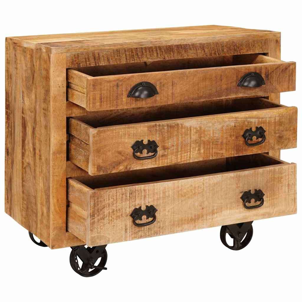 Meuble D'appoint Marron 70 X 38 X 63 Cm Bois De Manguier Massif