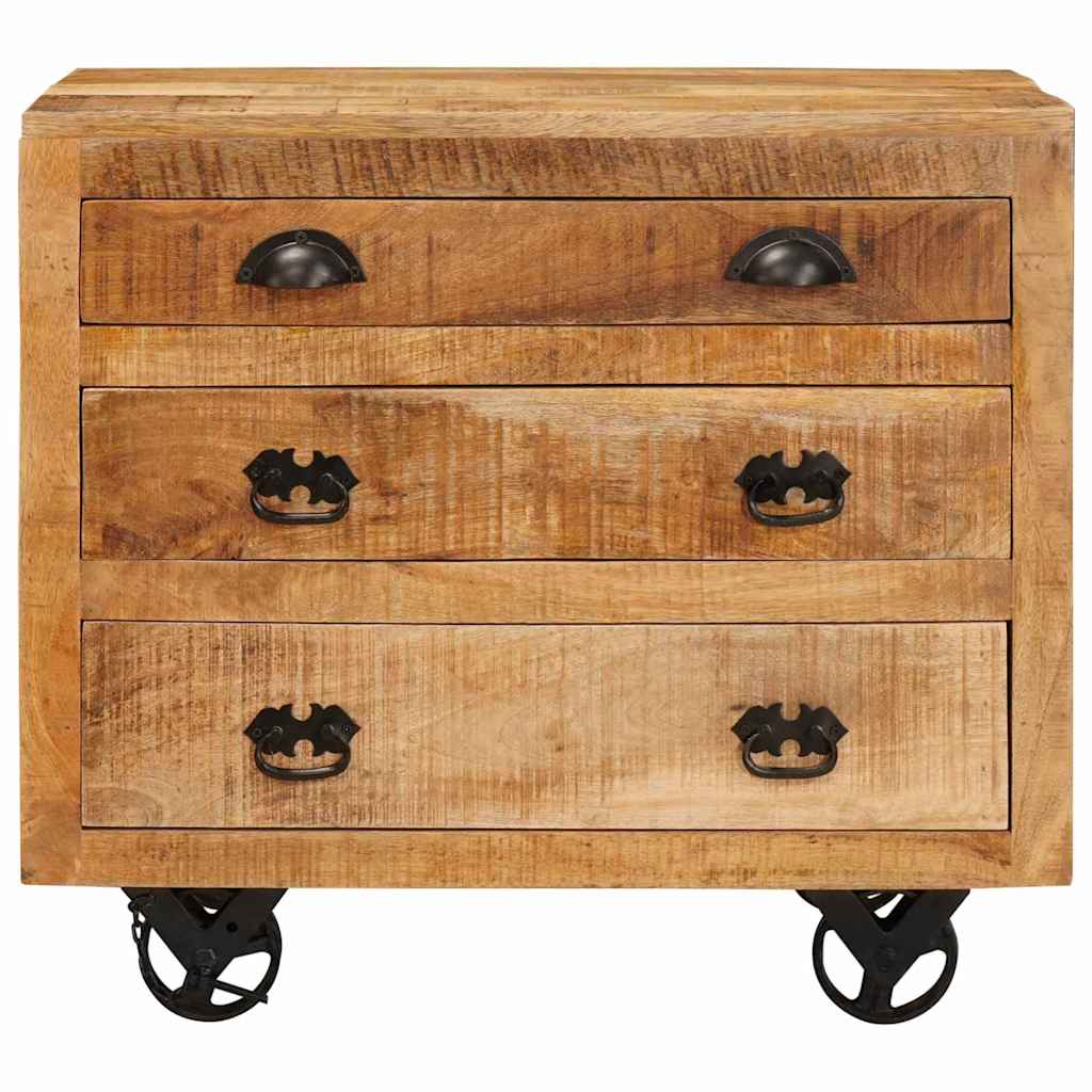 Meuble D'appoint Marron 70 X 38 X 63 Cm Bois De Manguier Massif
