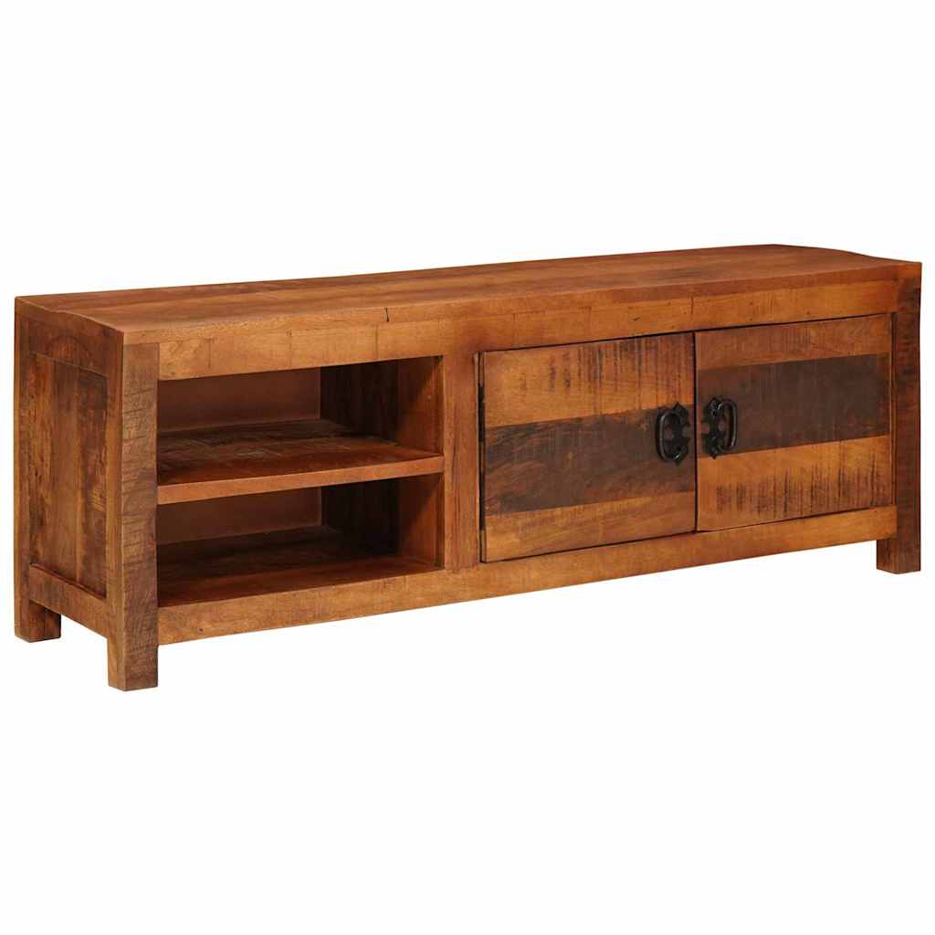 Meuble Tv Marron 110 X 30 X 40 Cm Bois De Manguier Massif