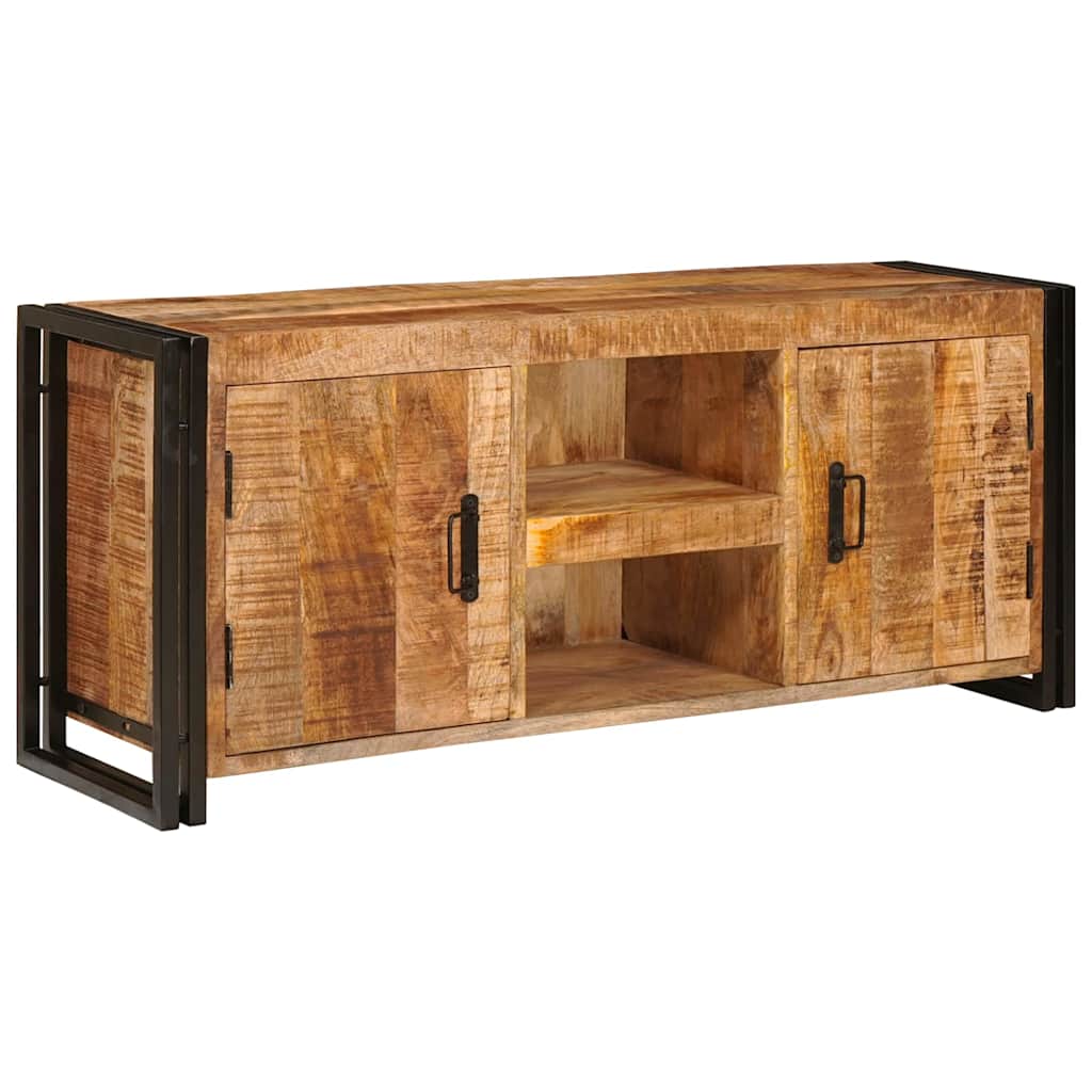 Meuble Tv Marron 120 X 30 X 50 Cm Bois De Manguier Brut Massif