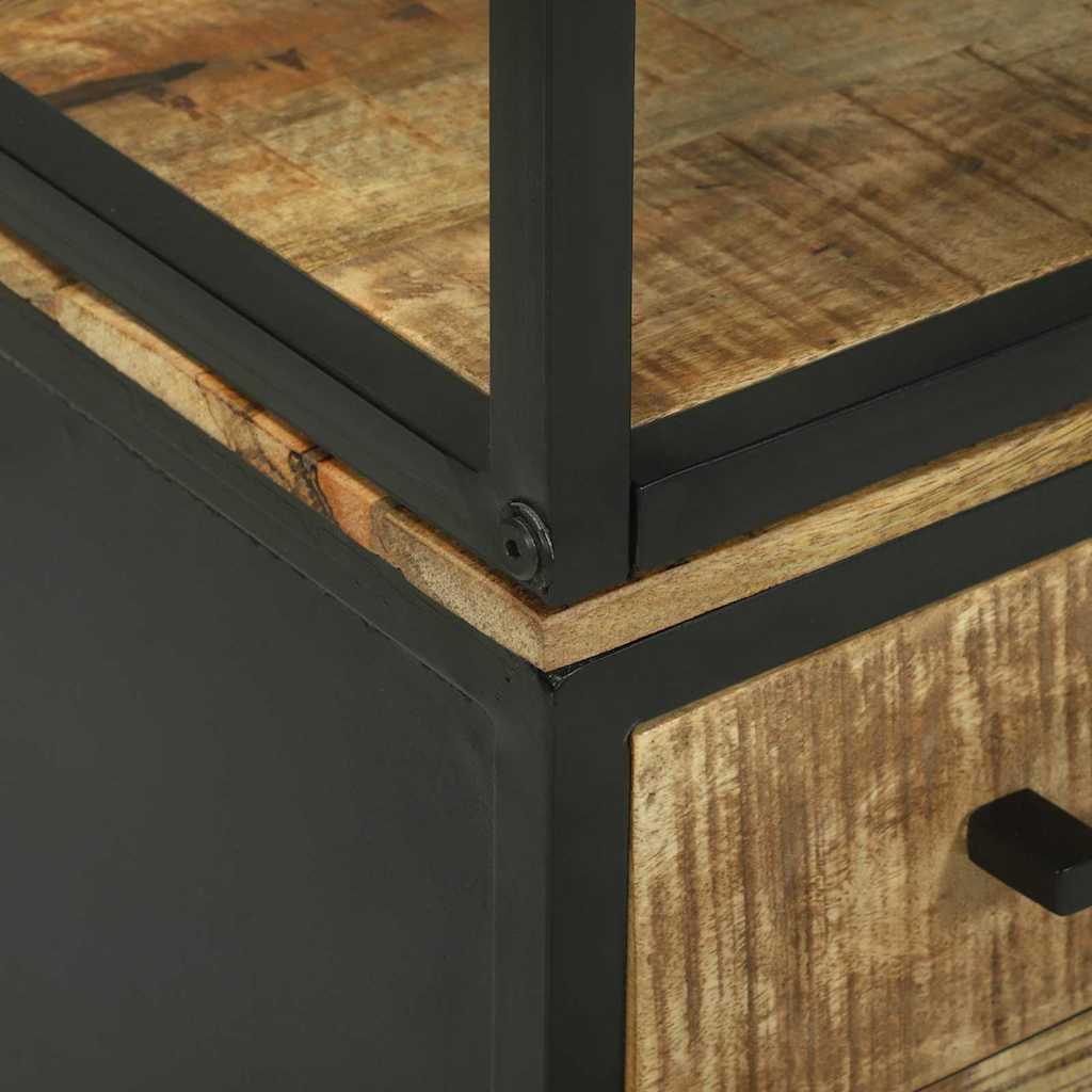 Haut Armoire Marron 70 X 35 X 180 Cm Bois De Manguier Massif