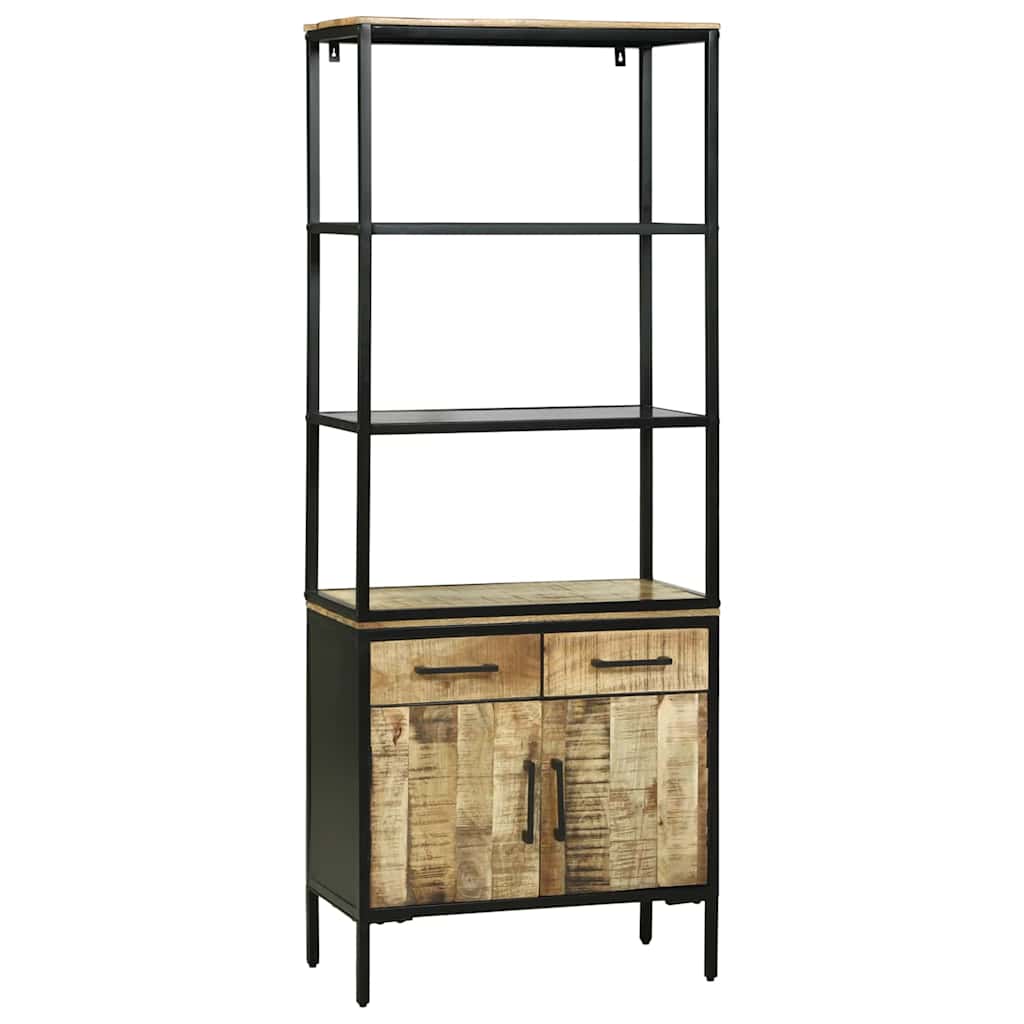 Haut Armoire Marron 70 X 35 X 180 Cm Bois De Manguier Massif