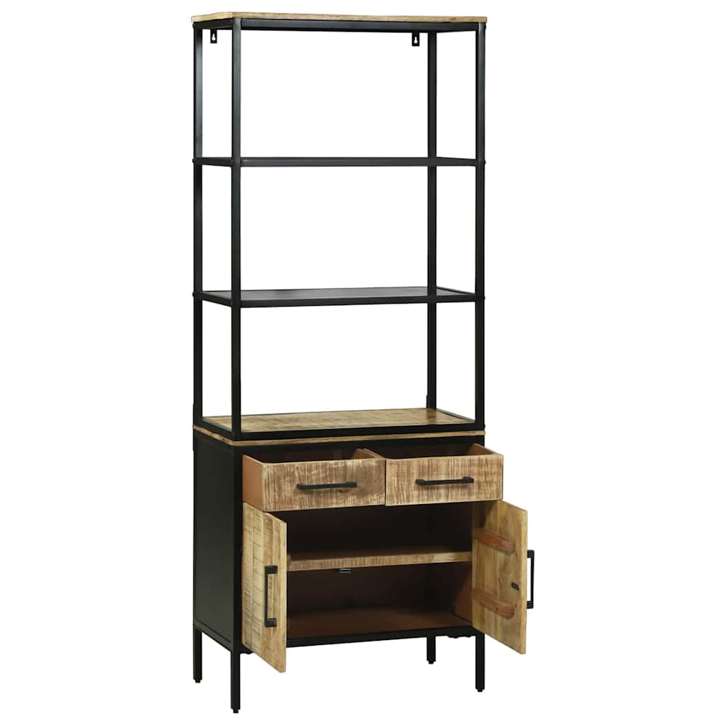 Haut Armoire Marron 70 X 35 X 180 Cm Bois De Manguier Massif