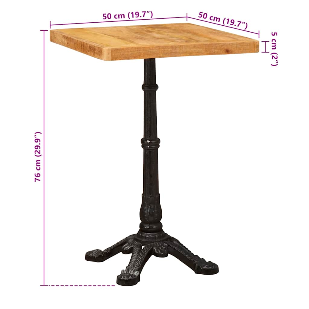 Table De Bistrot Marron Bois De Manguier Massif