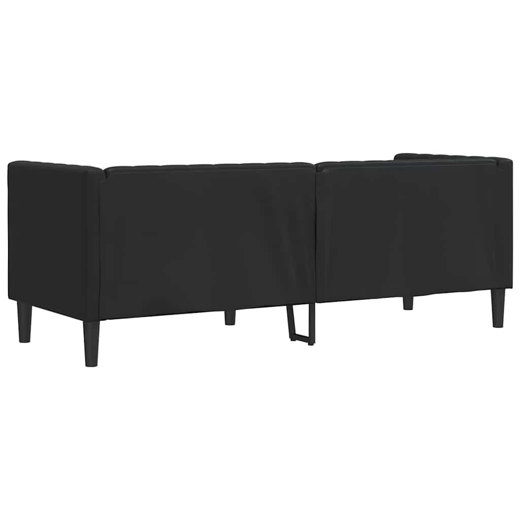 Canapé Chesterfield Argyle Noir 194 X 74.5 X 70.5 Cm Faux Cuir