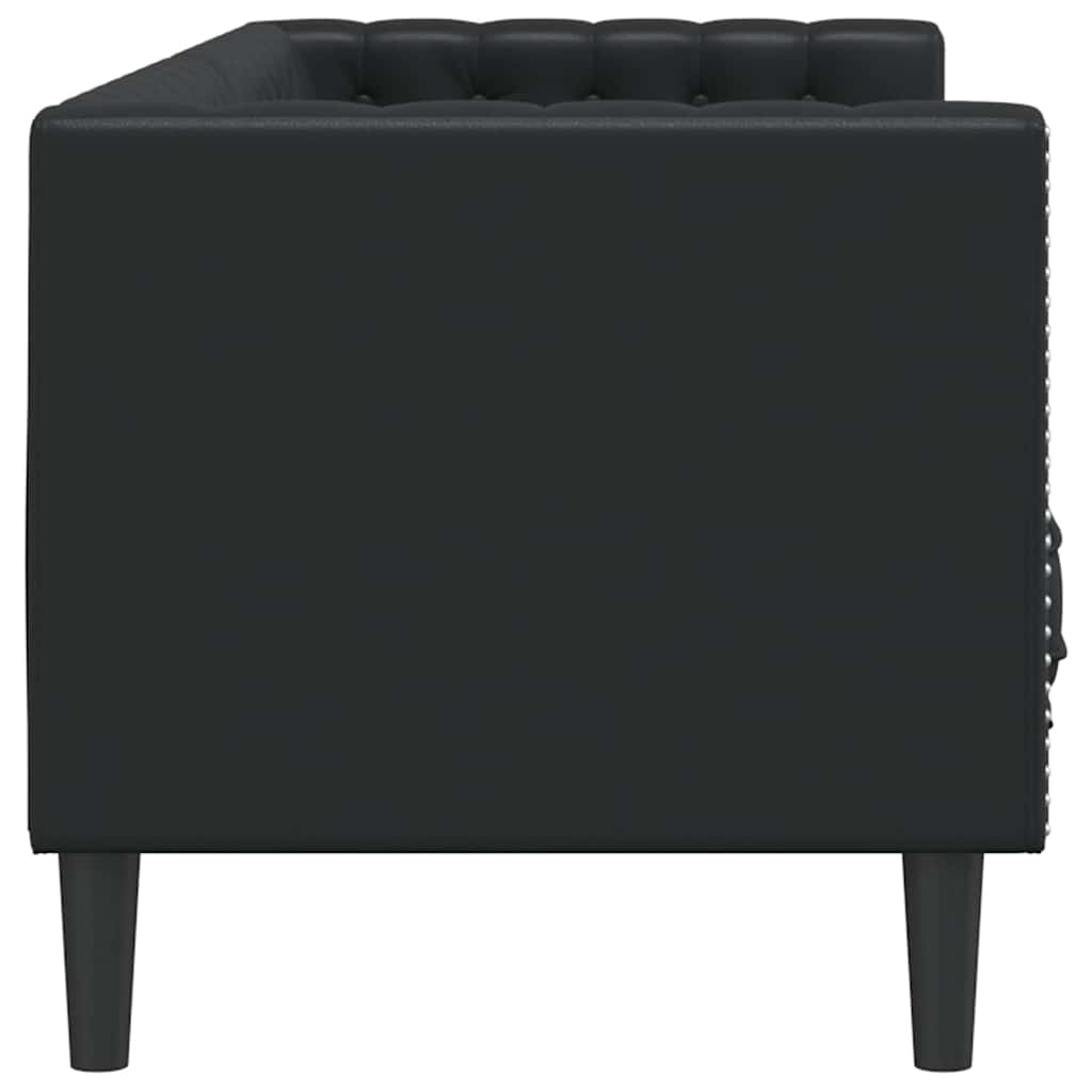 Canapé Chesterfield Argyle Noir 194 X 74.5 X 70.5 Cm Faux Cuir