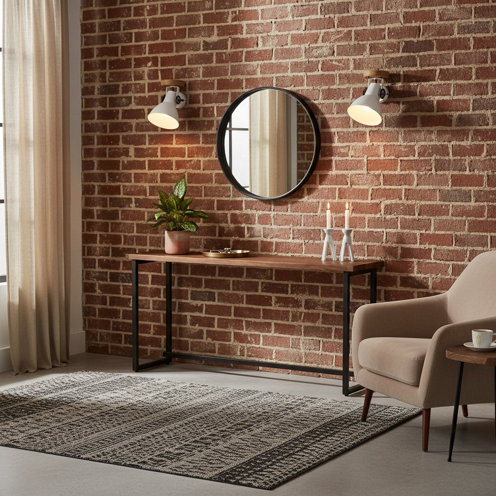 Applique Murale Art Déco Industrielle Ancienne en Fer et Bois