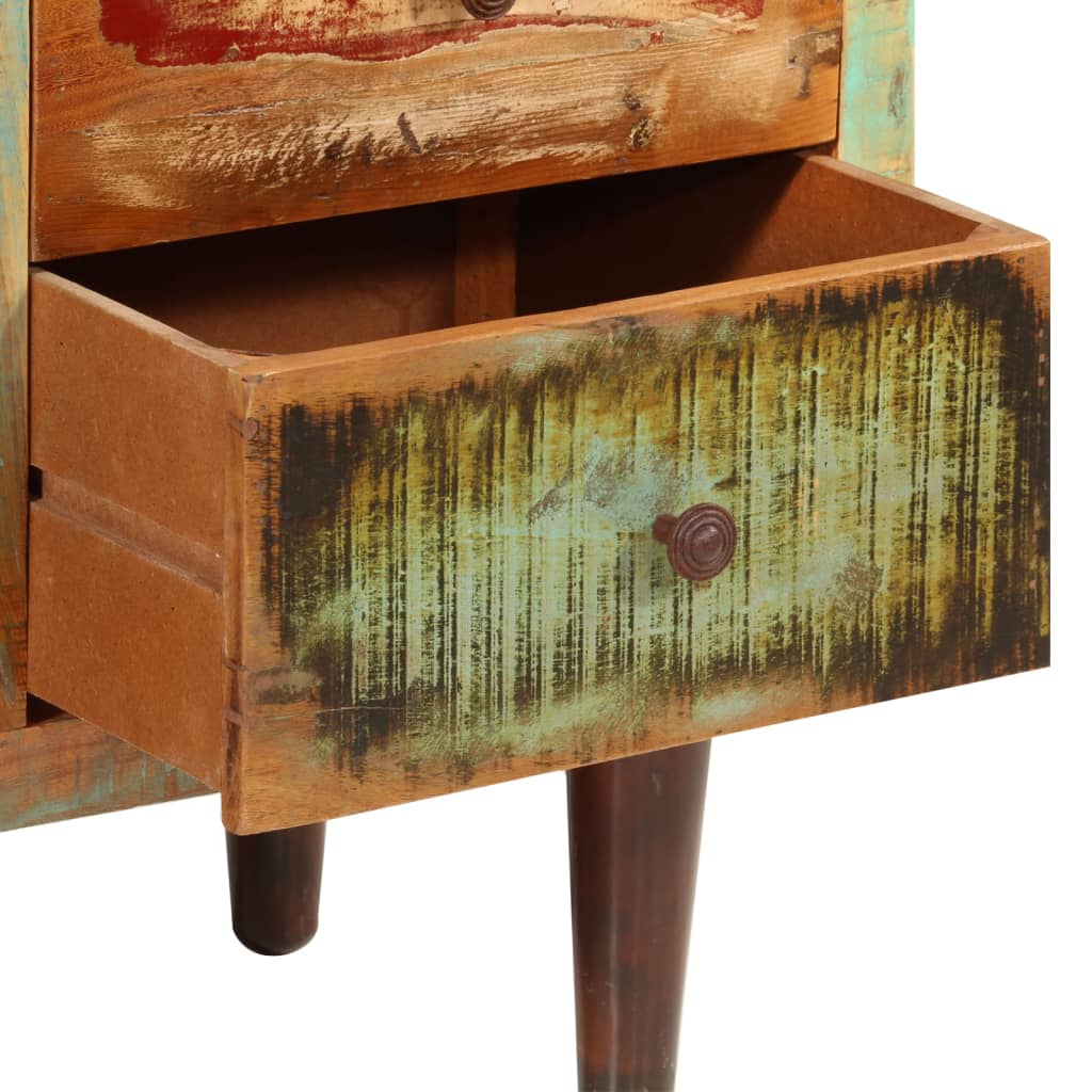 Armoire Avec 1 Porte 4 Étagères 3 Tiroirs Bois Massif Récupéré-La-Fabrique-Industrielle