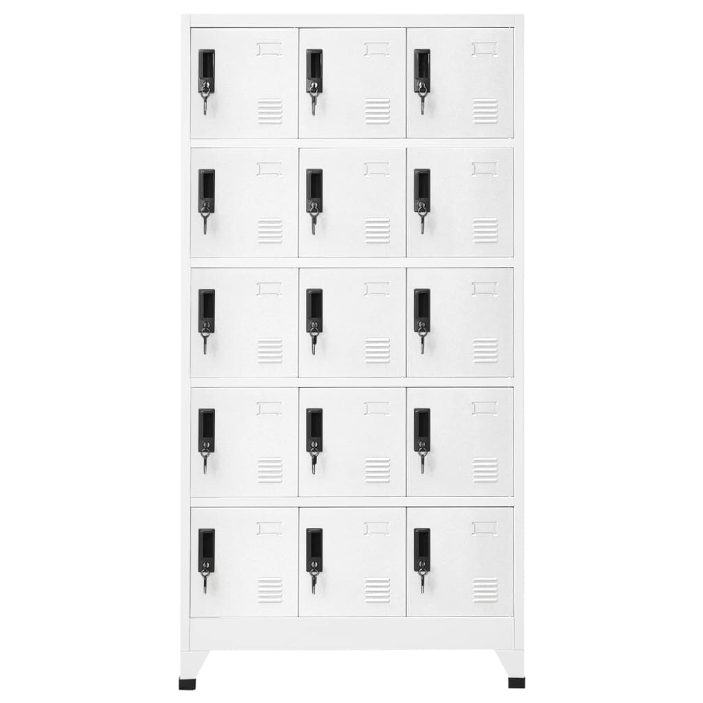 Armoire Casier Industriel en Acier Blanc-La-Fabrique-Industrielle
