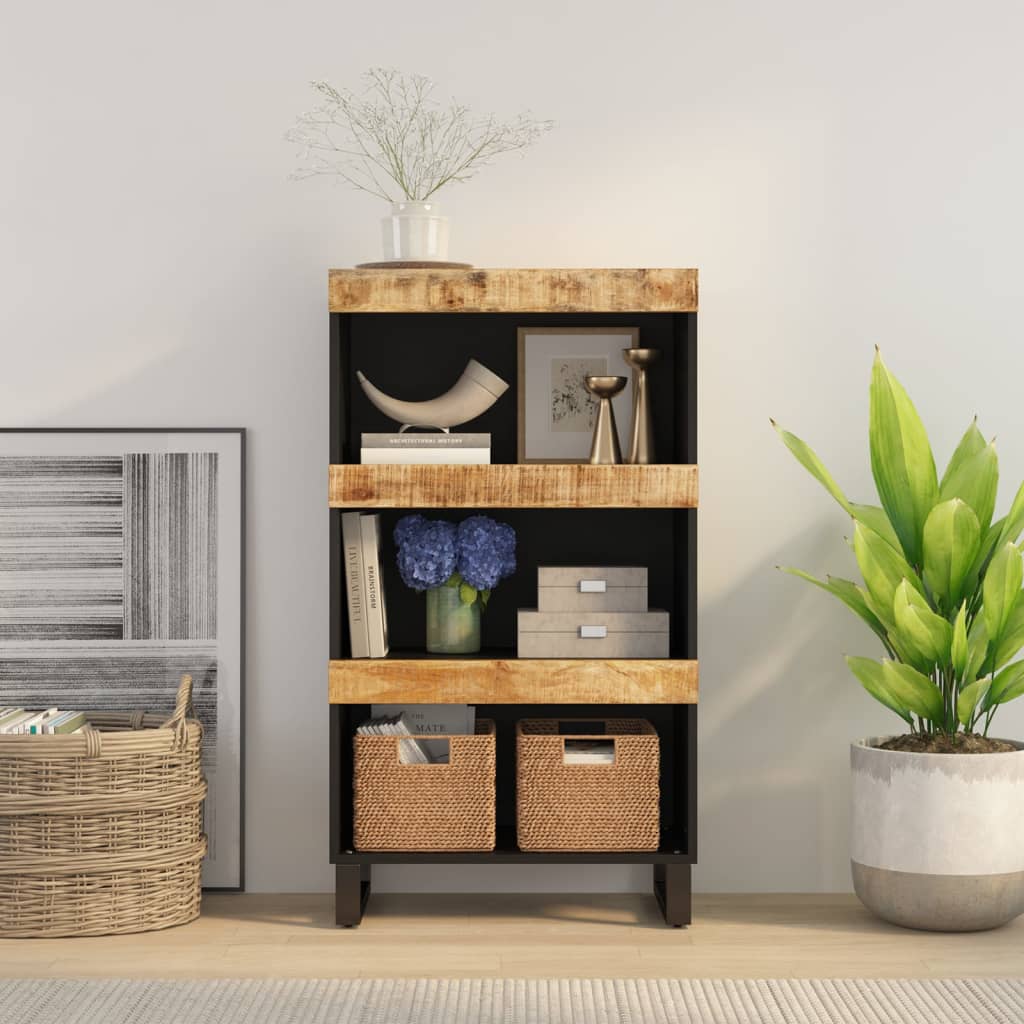 Armoire Latérale 60X33X107 Cm Bois Massif De Manguier-Marron clair-1-La-Fabrique-Industrielle