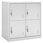 Armoire Métallique 4 Portes en Acier Gris Clair-avec 4 casiers-1-La-Fabrique-Industrielle