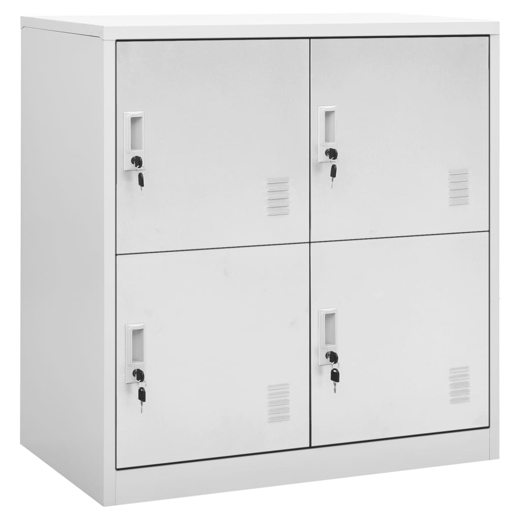 Armoire Métallique 4 Portes en Acier Gris Clair-avec 4 casiers-1-La-Fabrique-Industrielle