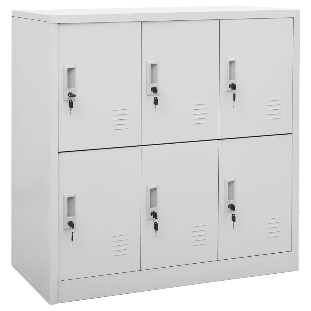 Armoire Métallique 4 Portes en Acier Gris Clair-avec 6 casiers-1-La-Fabrique-Industrielle