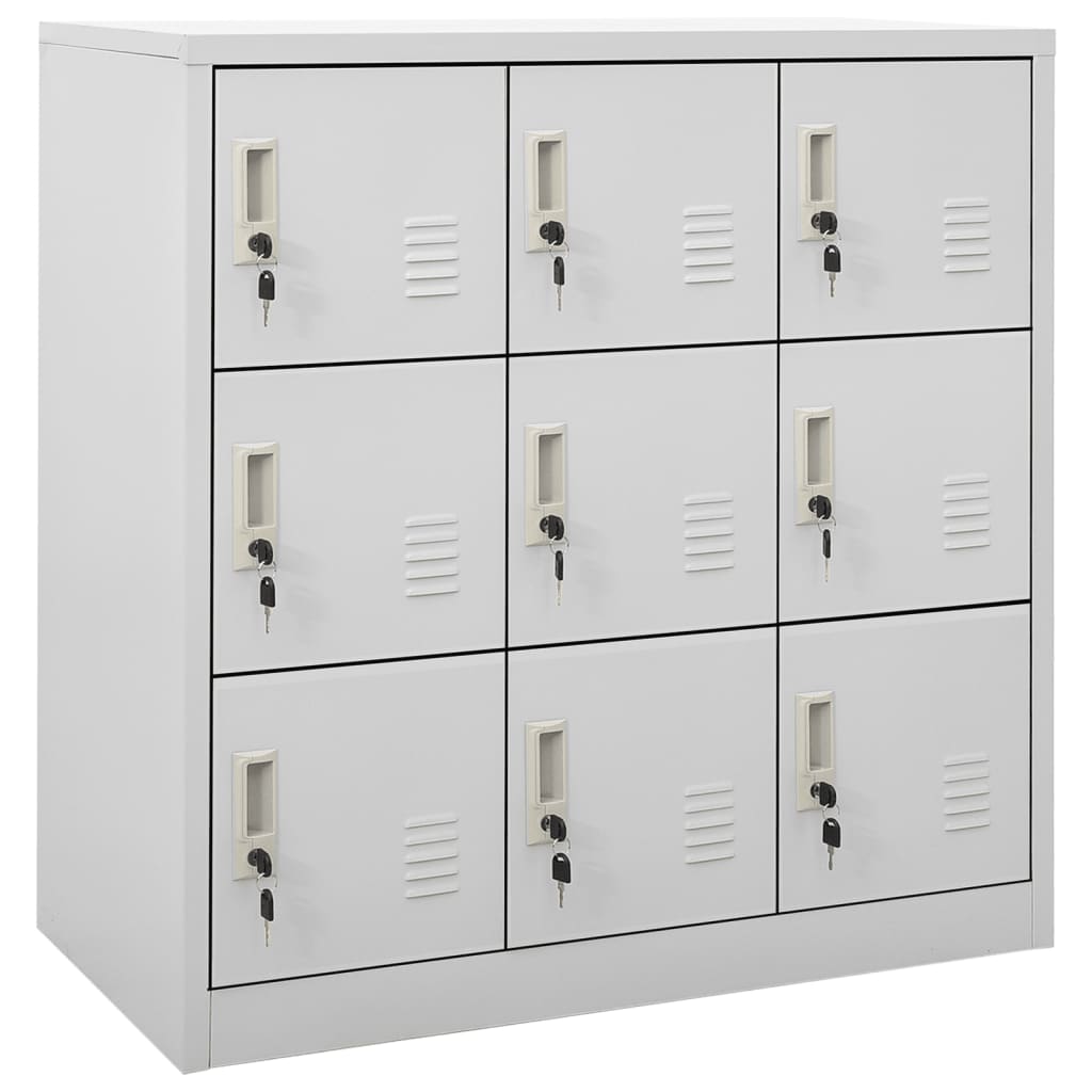 Armoire Métallique 4 Portes en Acier Gris Clair-avec 9 casiers-1-La-Fabrique-Industrielle