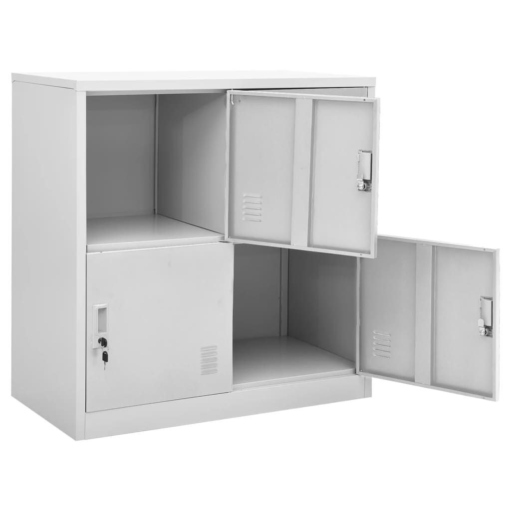 Armoire Métallique 4 Portes en Acier Gris Clair-La-Fabrique-Industrielle