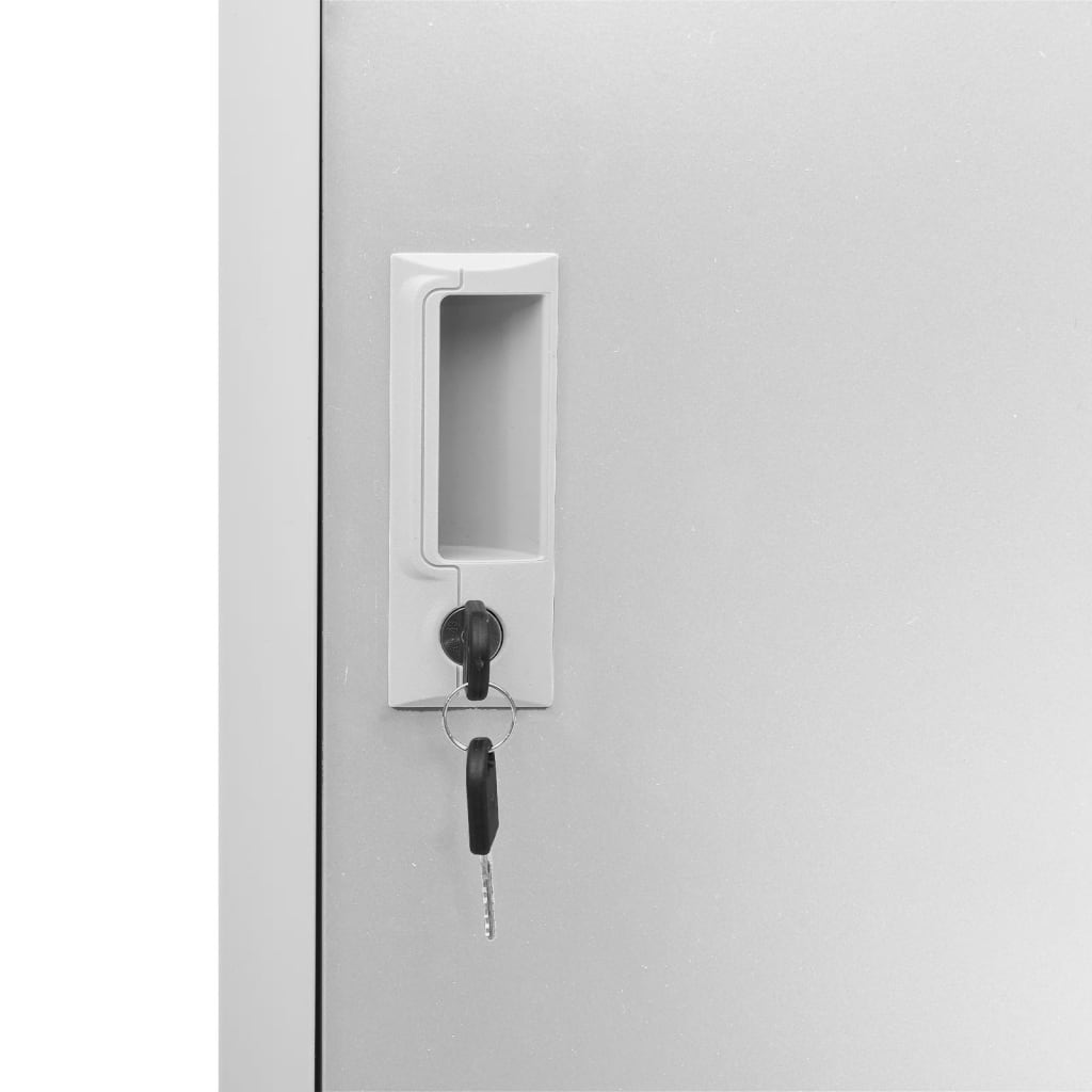 Armoire Métallique 4 Portes en Acier Gris Clair-La-Fabrique-Industrielle