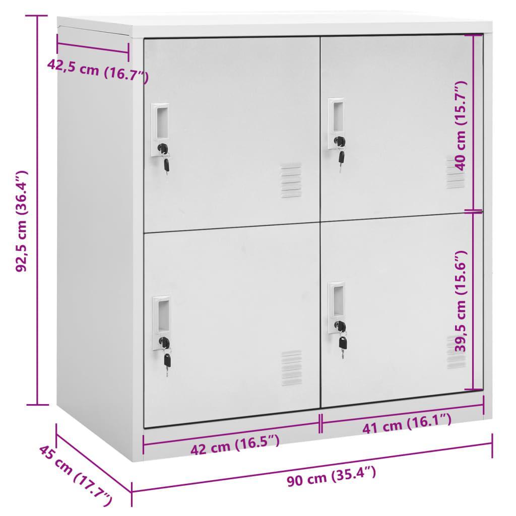 Armoire Métallique 4 Portes en Acier Gris Clair-La-Fabrique-Industrielle