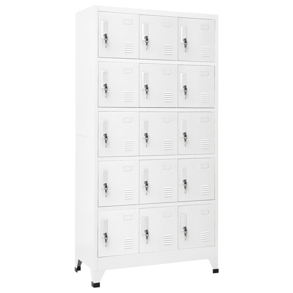 Armoire Métallique Haute en Acier Gris Clair-Avec 15 casiers-1-La-Fabrique-Industrielle