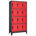 Armoire Métallique Rouge Style Industriel-Avec 12 casiers-1-La-Fabrique-Industrielle