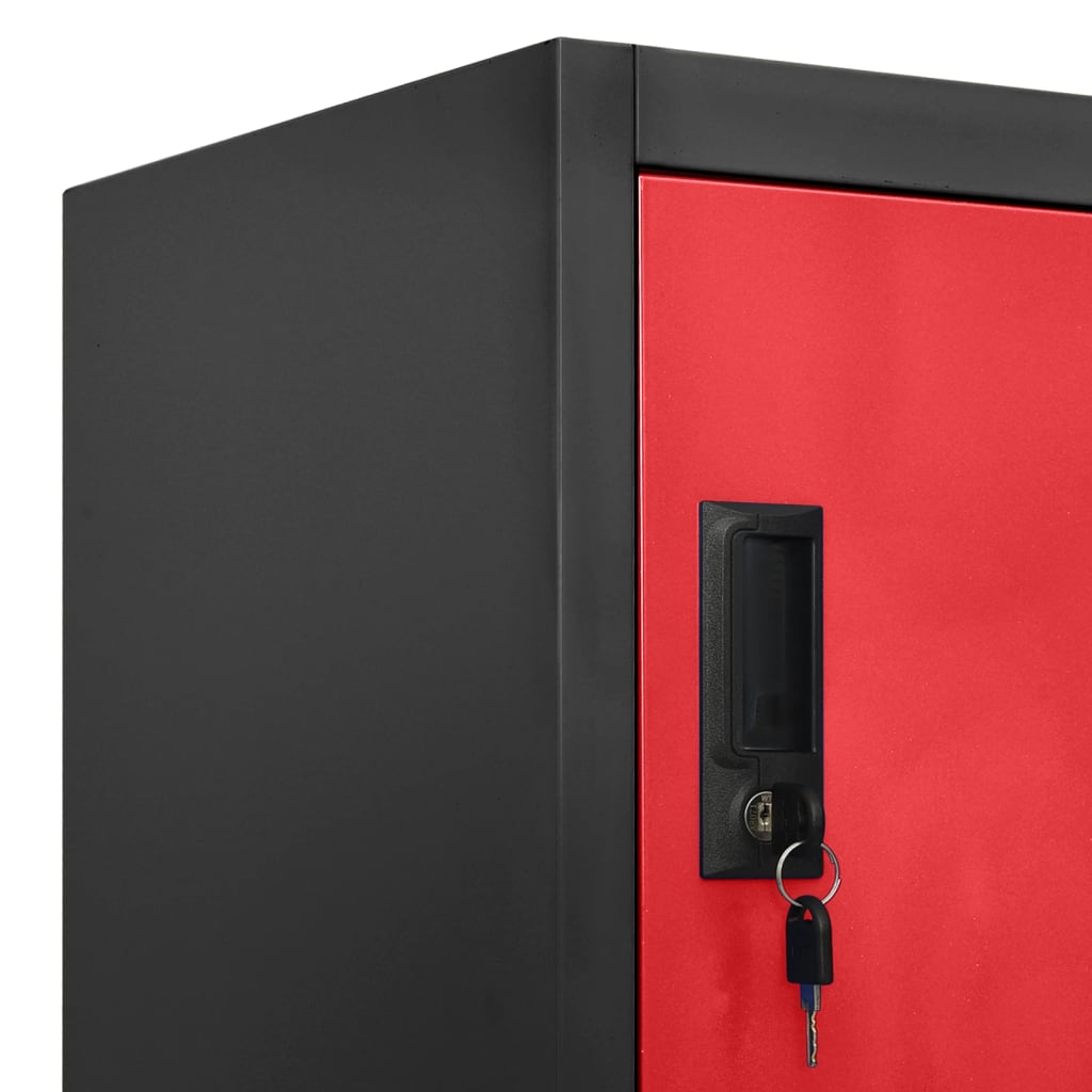 Armoire Métallique Rouge Style Industriel-La-Fabrique-Industrielle
