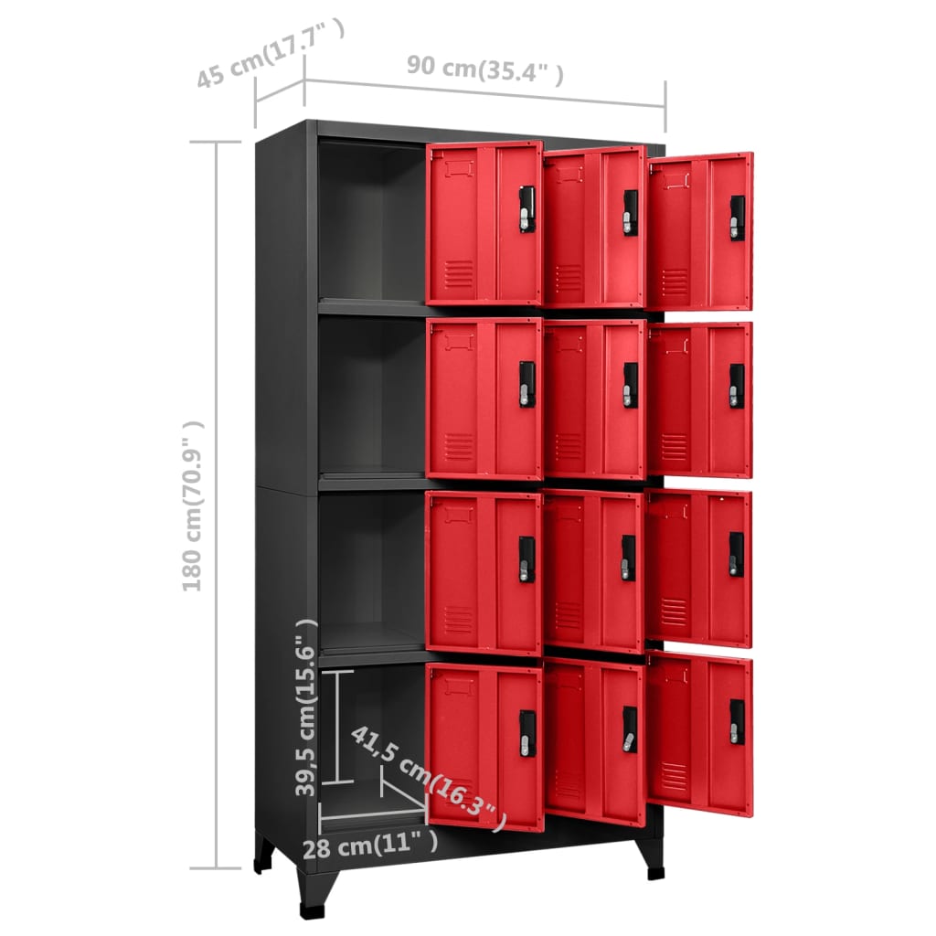Armoire Métallique Rouge Style Industriel-La-Fabrique-Industrielle