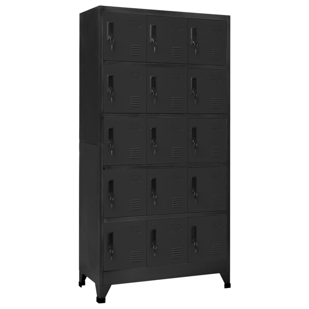 Armoire Métallique à Casiers Anthracite-Avec 15 casiers-1-La-Fabrique-Industrielle